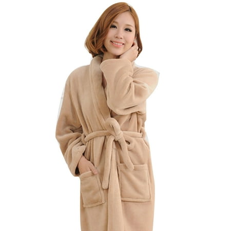 Huasheng Chic Women Men Solid Color Long Sleeve Pocket Sash Bathrobe Sleepwear Nightwear 
Huasheng Chic Women Men Solid Color Long Sleeve Pocket Sash Bathrobe Sleepwear Nightwear