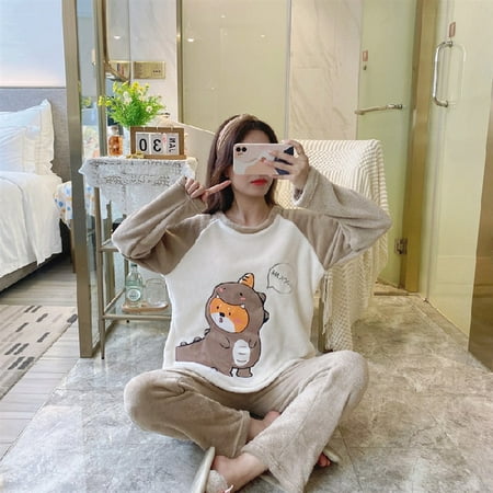 PIKADINGNIS Autumn Winter Warm Flannel Women Pajamas Sets Thick Coral Velvet Long Sleeve Cartoon Sleepwear Set Flannel Home Wear Clothes
PIKADINGNIS Autumn Winter Warm Flannel Women Pajamas Sets Thick Coral Velvet Long Sleeve Cartoon Sleepwear Set Flannel Home Wear Clothes