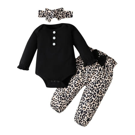 Odeerbi Infant Girls Layette Set Long Sleeve Romper Jumpsuit Outfits Cotton Baby Clothes Fashion Casual Round Neck Collar Botton Tops Solid Color Long Pants Sets Black
Odeerbi Infant Girls Layette Set Long Sleeve Romper Jumpsuit Outfits Cotton Baby Clothes Fashion Casual Round Neck Collar Botton Tops Solid Color Long Pants Sets Black