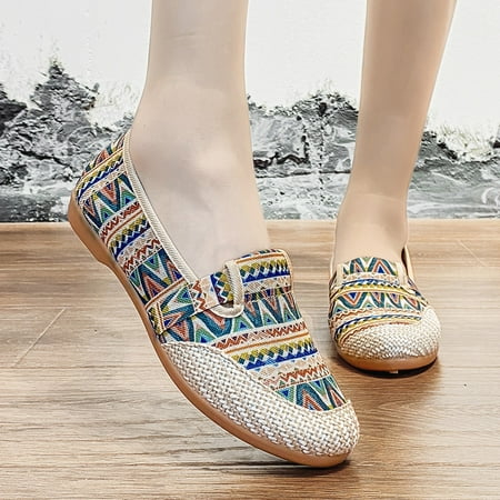 Women‘s Geometric Printed Flat Shoes Tribal Style Round Toe Slip On Loafers Casual Walking Sneakers
Women‘s Geometric Printed Flat Shoes Tribal Style Round Toe Slip On Loafers Casual Walking Sneakers