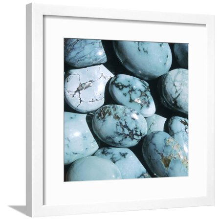 Blue Gemstones Found near Jodhpur Framed Print Wall Art By Floris Leeuwenberg