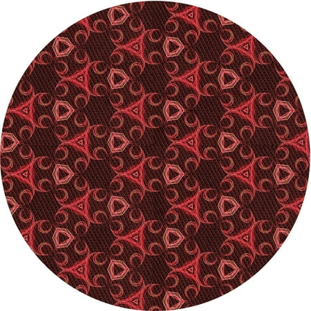 Ahgly Company Indoor Square Patterned Maroon Red Area Rugs 3 Square