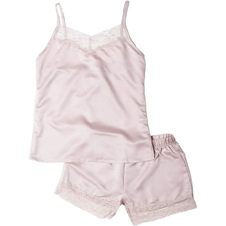 Elle Sleepwear Womens Cami Set - Satin Pajamas Cami Shorts Set Nightwear Sexy Lace
Elle Sleepwear Womens Cami Set - Satin Pajamas Cami Shorts Set Nightwear Sexy Lace