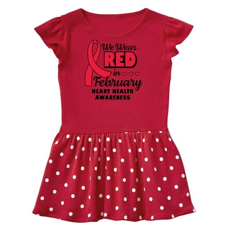 Inktastic Heart Health Awareness We Wear Red in February Gift Toddler Girl Dress 
Inktastic Heart Health Awareness We Wear Red in February Gift Toddler Girl Dress