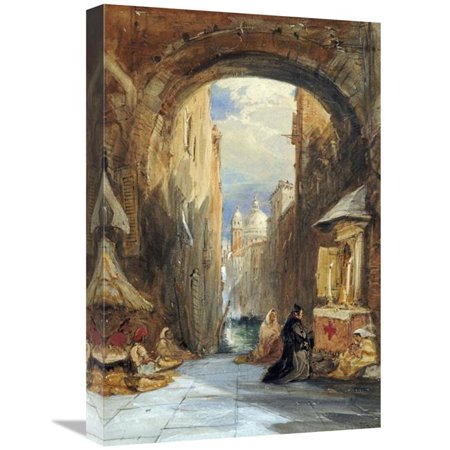 22 in. Venice - An Edicola Beneath an Archway Art Print - James Holland