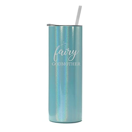 20 oz Skinny Tall Tumbler Stainless Steel Vacuum Insulated Travel Mug Cup With Straw Fairy Godmother (Light Blue Iridescent Glitter)
20 oz Skinny Tall Tumbler Stainless Steel Vacuum Insulated Travel Mug Cup With Straw Fairy Godmother (Light Blue Iridescent Glitter)