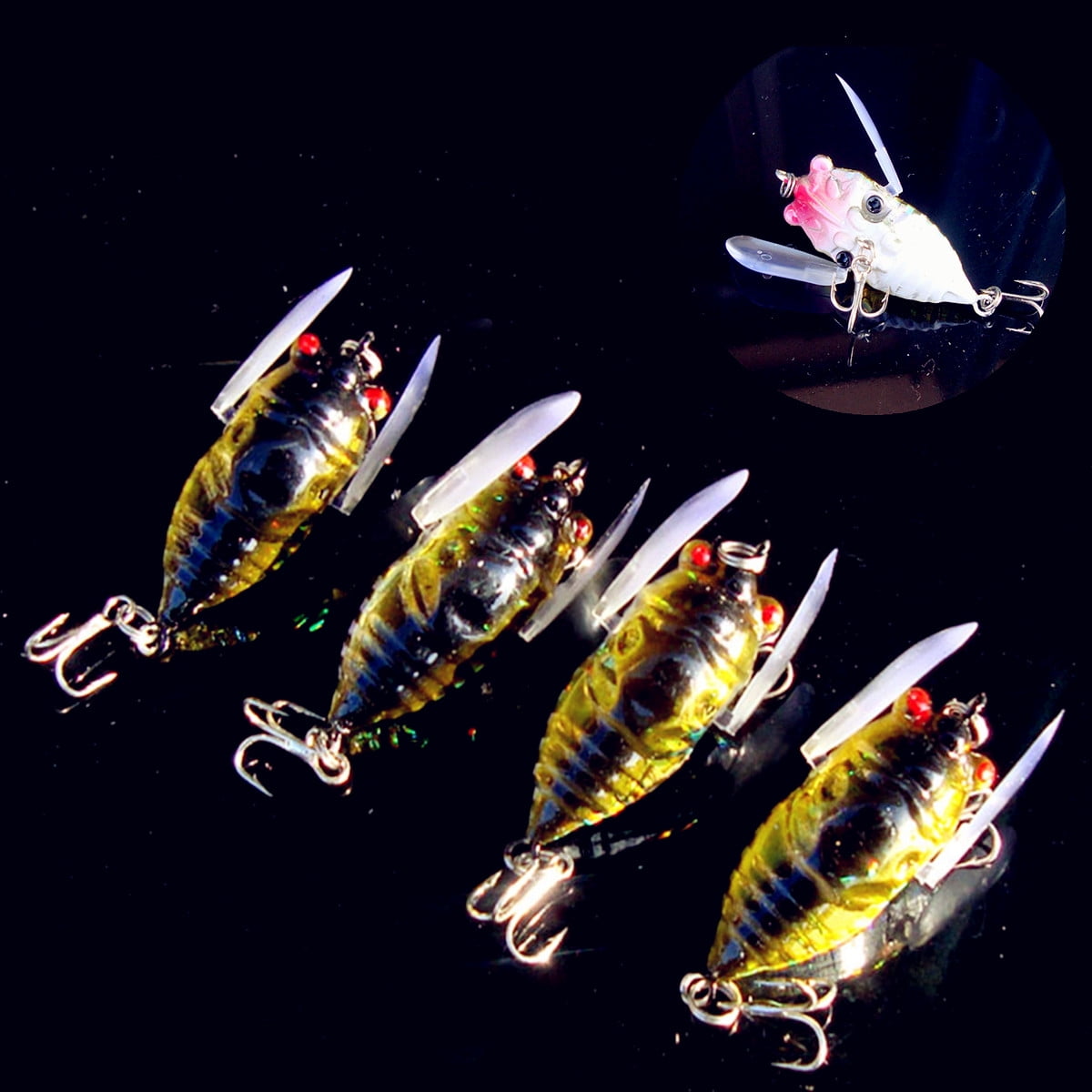 Pcs Fishing Lures Bass Hooks Crank Bait Floating Tackle Minnow Cm