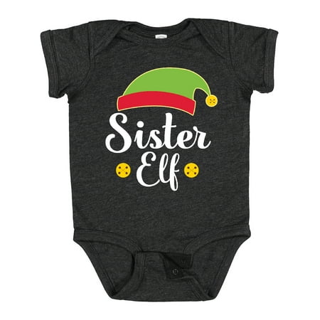Inktastic Christmas Sister Elf Holiday Gift Baby Girl Bodysuit
