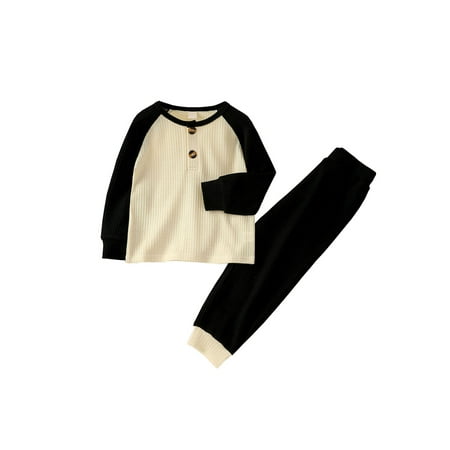 Awoscut Toddler Baby Boy Girl Fall Outfits Set Contrast Patchwork Long Sleeve Sweatshirt Top with Pants
Awoscut Toddler Baby Boy Girl Fall Outfits Set Contrast Patchwork Long Sleeve Sweatshirt Top with Pants