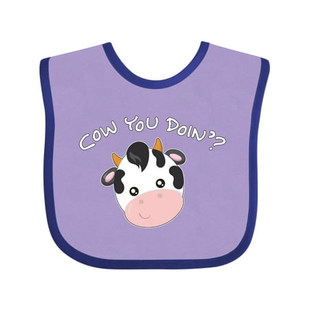 Inktastic Cow You Doin - Cute Cow Gift Baby Boy or Baby Girl Bib