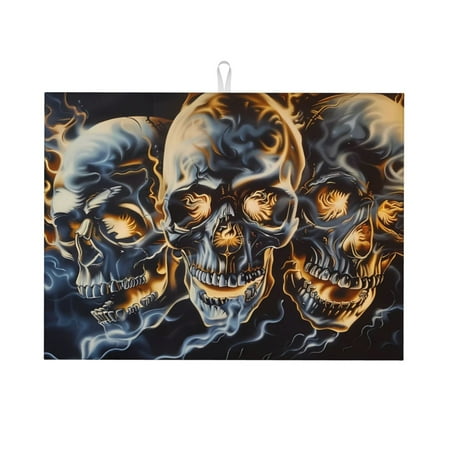 Coaee Fiery Skull Trio for Kitchen Drying Mat Dish Drying Mats for Kitchen Counter Foldable Water-Absorbent Suitable for Draining Racks
Coaee Fiery Skull Trio for Kitchen Drying Mat Dish Drying Mats for Kitchen Counter Foldable Water-Absorbent Suitable for Draining Racks