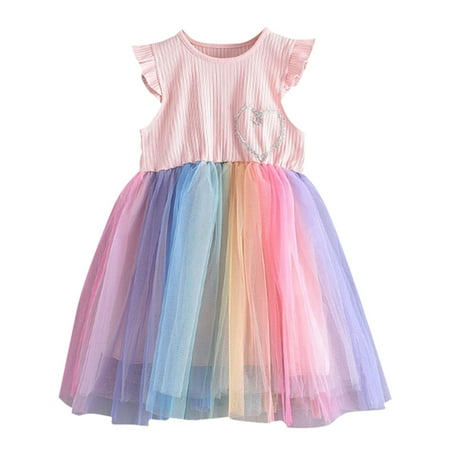 Toddler Girl Dress Rainbow Dress Summer Clothes Dress Princess Party Dress Pink Dress With Short Sleeve Fly Sleeve Vest Pink Party Dresses
Toddler Girl Dress Rainbow Dress Summer Clothes Dress Princess Party Dress Pink Dress With Short Sleeve Fly Sleeve Vest Pink Party Dresses