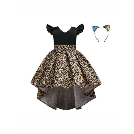 Kids Girls Princess Dress Leopard Print V-Neck Fly Sleeve Dresses with Sequins Head Hoop Dress
Kids Girls Princess Dress Leopard Print V-Neck Fly Sleeve Dresses with Sequins Head Hoop Dress