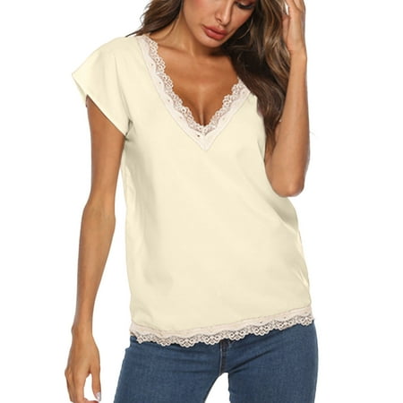 JDEFEG Spandex Shirt Women V Neck Top Shirt Solid Short Sleeve Casual T Shirt Elegant Blouse Tops Fashion Summer Top Shirt Pajama Tee Shirts Yellow S
JDEFEG Spandex Shirt Women V Neck Top Shirt Solid Short Sleeve Casual T Shirt Elegant Blouse Tops Fashion Summer Top Shirt Pajama Tee Shirts Yellow S