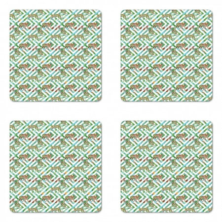 Safari Coaster Set of 4 Exotic Wilderness Tiger and Leopards on Geometric Boho Bird of Paradise Flourish Square Hardboard Gloss Coasters Standard Size Multicolor by Ambesonne
Safari Coaster Set of 4 Exotic Wilderness Tiger and Leopards on Geometric Boho Bird of Paradise Flourish Square Hardboard Gloss Coasters Standard Size Multicolor by Ambesonne