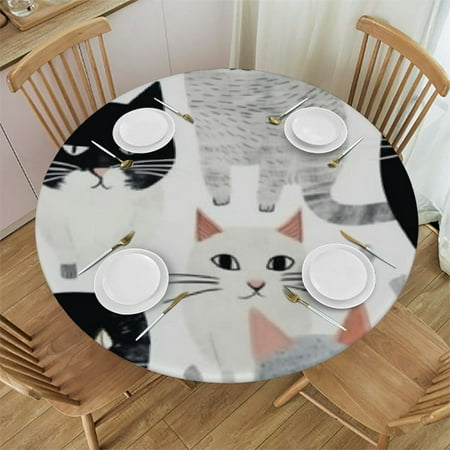 BCIIG Cute Cat Theme Round Tablecloth 100% Polyester Fiber Outdoor Fitted for Picnic Dining Kitchen Farmhouse - Stain-Resistant and Washable 46 -50
BCIIG Cute Cat Theme Round Tablecloth 100% Polyester Fiber Outdoor Fitted for Picnic Dining Kitchen Farmhouse - Stain-Resistant and Washable 46 -50