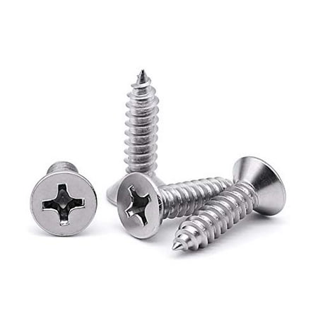 #6 x 3/4 Flat Head Sheet Metal Screws Phillips Drive Wood Screws 304 Stainless Steel 18-8 Self Tapping Pack of 100
#6 x 3/4 Flat Head Sheet Metal Screws Phillips Drive Wood Screws 304 Stainless Steel 18-8 Self Tapping Pack of 100