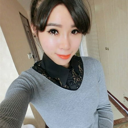 Fashion Women s Girls Lace Style Half Shirt Blouse Detachable Collar Removable Choker (Black)
Fashion Women s Girls Lace Style Half Shirt Blouse Detachable Collar Removable Choker (Black)