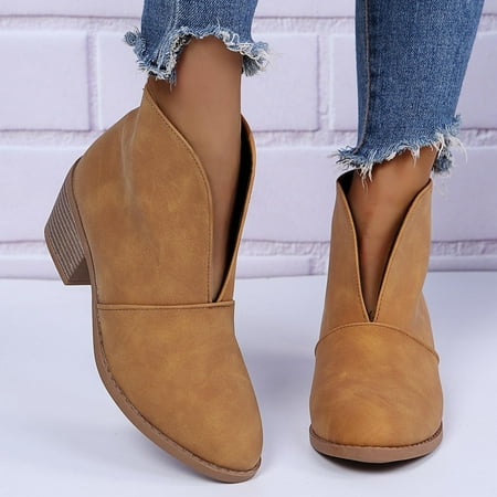 Tawop Chunky Boots Vintage Slip On Boots Pointed Toe Round Head Thick Heel Short Shoes Toddler Rain Boots Womens Boots
Tawop Chunky Boots Vintage Slip On Boots Pointed Toe Round Head Thick Heel Short Shoes Toddler Rain Boots Womens Boots