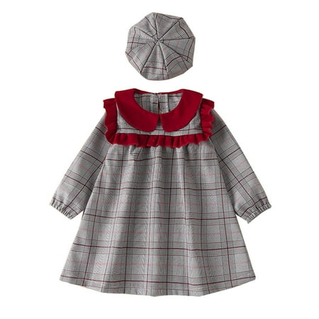 Toddler Outfits Sets Summer Baby Girls Long Sleeve Patchwork Plaid Princess Dress With Hat 2Pcs Kids Clothes Suit
Toddler Outfits Sets Summer Baby Girls Long Sleeve Patchwork Plaid Princess Dress With Hat 2Pcs Kids Clothes Suit