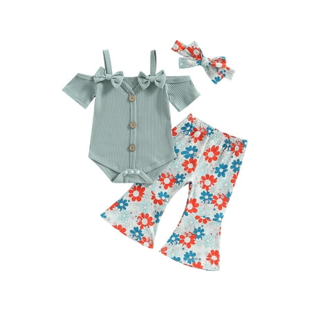 Bagilaanoe 4th of July Clothes for Toddler Baby Girls Short Sleeve Romper Tops + Print Flare Trousers + Headband 6M 12M 18M 24M 3T Kids Independence Day Outfits 3pcs Long Pants Set
Bagilaanoe 4th of July Clothes for Toddler Baby Girls Short Sleeve Romper Tops + Print Flare Trousers + Headband 6M 12M 18M 24M 3T Kids Independence Day Outfits 3pcs Long Pants Set