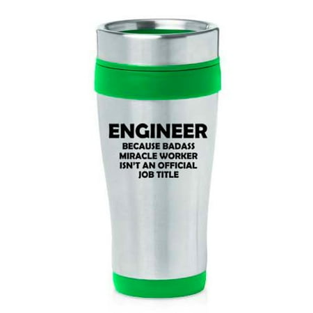 16oz Insulated Stainless Steel Travel Mug Coffee Mug Tumbler Engineer Miracle Worker Job Title Funny (Green)
16oz Insulated Stainless Steel Travel Mug Coffee Mug Tumbler Engineer Miracle Worker Job Title Funny (Green)