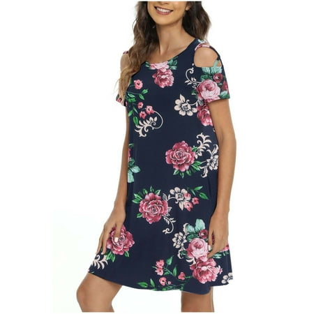 Juebong Womens Summer Casual T Shirt Beach Dresses Short Sleeve Strappy Shoulder Dress
Juebong Womens Summer Casual T Shirt Beach Dresses Short Sleeve Strappy Shoulder Dress
