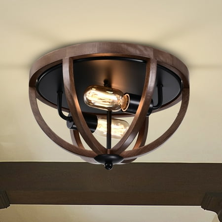 Fanalla 13 in. 2-Light Indoor Brown Faux Wood Grain Finish Flush Mount with Light Kit
Fanalla 13 in. 2-Light Indoor Brown Faux Wood Grain Finish Flush Mount with Light Kit