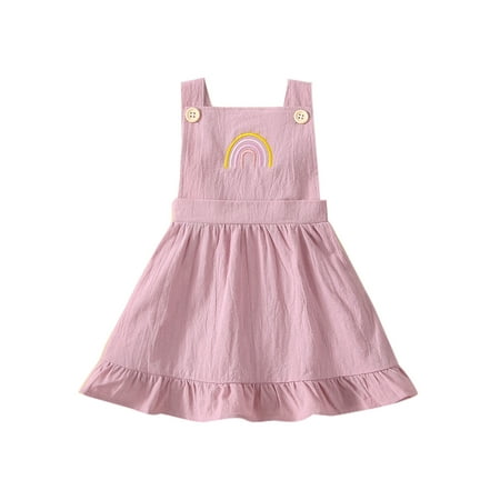 Calsunbaby Toddler Baby Girls Dress Baby Sleeveless Embroidered Rainbow Suspender Ruffle Hem A-line Dresses Pink 18-24 Months
Calsunbaby Toddler Baby Girls Dress Baby Sleeveless Embroidered Rainbow Suspender Ruffle Hem A-line Dresses Pink 18-24 Months