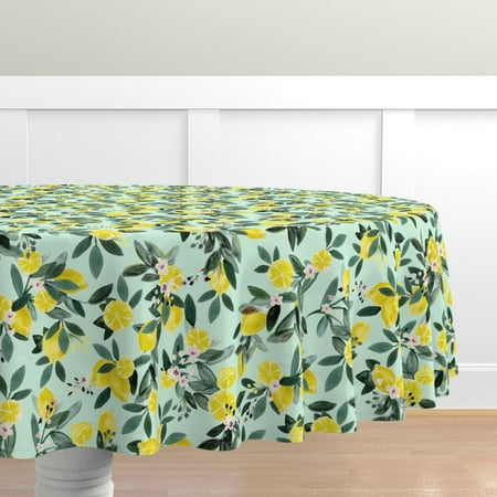 Cotton Sateen Tablecloth 90 Round - Clementine Lemons Mint Citrus Flowers Yellow Fruit Print Custom Table Linens by Spoonflower
Cotton Sateen Tablecloth 90 Round - Clementine Lemons Mint Citrus Flowers Yellow Fruit Print Custom Table Linens by Spoonflower