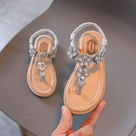 Toddler Kids Baby Girls Floral Bling Flip Flop Shoes Sandals