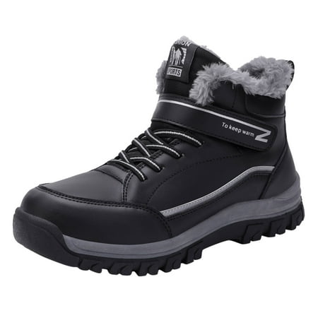 Black Boots for Women Fashion Winter Men Snow Boots Thick Bottom Non Slip Waterproof Round Toe Lace Up Mid Top Velvet Warm And Comfortable Snow Boots for Men PU Black
Black Boots for Women Fashion Winter Men Snow Boots Thick Bottom Non Slip Waterproof Round Toe Lace Up Mid Top Velvet Warm And Comfortable Snow Boots for Men PU Black