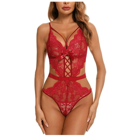Knosfe Hollow Out Teddy Babydoll for Women Nightgown Lace Sexy Lingerie Women Chemise Sleepwear Bodysuit M
Knosfe Hollow Out Teddy Babydoll for Women Nightgown Lace Sexy Lingerie Women Chemise Sleepwear Bodysuit M