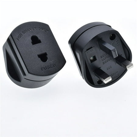 2-Pin To 3-Pin UK Shaver Adter Plug Socket Converter EU European Euro Europe