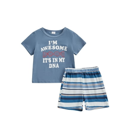 Qtinghua Toddler Baby Boys Summer Outfits Letter Print Short Sleeve T-Shirt and Elastic Striped Shorts Clothes
Qtinghua Toddler Baby Boys Summer Outfits Letter Print Short Sleeve T-Shirt and Elastic Striped Shorts Clothes