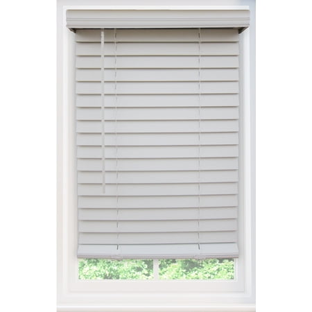 Custom Cordless 2 Inch Faux Wood Blind In White - Child Safe - Choose Your Width (Left to Right) and Length (Top to Bottom) This blind will be 22 Inch Wide x 58 Inch Long