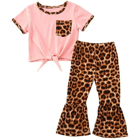 Fesfesfes Baby Girls Clothing Short Sleeve Tops Leopard Print Flared Trousers Pants 2PCS
Fesfesfes Baby Girls Clothing Short Sleeve Tops Leopard Print Flared Trousers Pants 2PCS