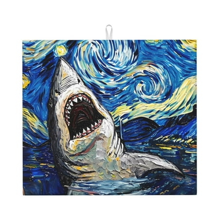 Dish Drying Mats for Kitchen Counter - Vintage Starry Sky Shark 16x18In Anti-Slip Absorbent Microfiber Drying Mat for Kitchen Counter Mat Dish Rack Mat with Hanging Loop
Dish Drying Mats for Kitchen Counter - Vintage Starry Sky Shark 16x18In Anti-Slip Absorbent Microfiber Drying Mat for Kitchen Counter Mat Dish Rack Mat with Hanging Loop