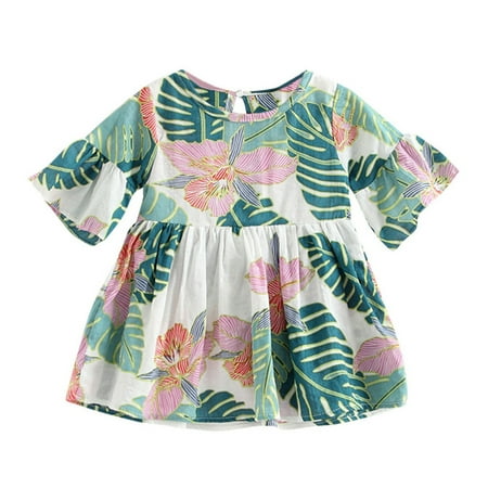 GWAABD Dress for Little Girls Green Cotton Blend Toddler Kids Baby Girls Dress Floral Print Flare Sleeve Princess Dress Outfits 120
GWAABD Dress for Little Girls Green Cotton Blend Toddler Kids Baby Girls Dress Floral Print Flare Sleeve Princess Dress Outfits 120