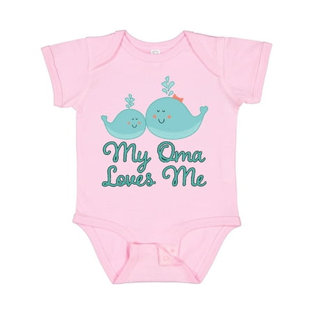 Inktastic My Oma Loves Me Fish Gift Baby Boy or Baby Girl Bodysuit
