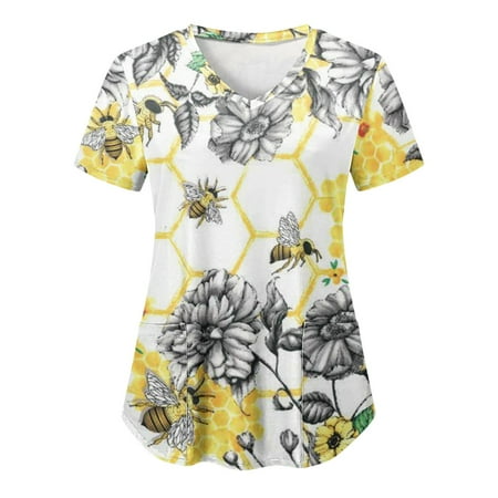 2023 New Scrubs Top Uniform Nurses Clothing Women Spring Short Sleeve V-Neck Printed Pocket Tee Top Leisure Streetwear
2023 New Scrubs Top Uniform Nurses Clothing Women Spring Short Sleeve V-Neck Printed Pocket Tee Top Leisure Streetwear
