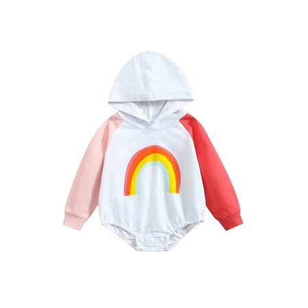 Infant Toddler Boy Girl Casual Romper Long Sleeve Hooded Neck Rainbow Print Buttons Spring Fall Short Romper
Infant Toddler Boy Girl Casual Romper Long Sleeve Hooded Neck Rainbow Print Buttons Spring Fall Short Romper