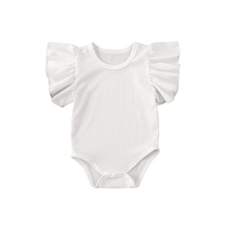 Calsunbaby Newborn Baby Girls Summer Rompers Ribbed Ruffle Sleeves Jumpsuit Outfits Sunsuit White 0-3 Months
Calsunbaby Newborn Baby Girls Summer Rompers Ribbed Ruffle Sleeves Jumpsuit Outfits Sunsuit White 0-3 Months
