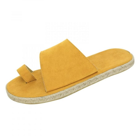 Todqot Slippers for Women- Solid Casual Vacation Open Toe Pinch Toe Flat Beach Sandals Yellow 37
Todqot Slippers for Women- Solid Casual Vacation Open Toe Pinch Toe Flat Beach Sandals Yellow 37
