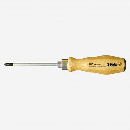 Felo 18061 #2 x 100mm Wood Handle Pozidriv Screwdriver