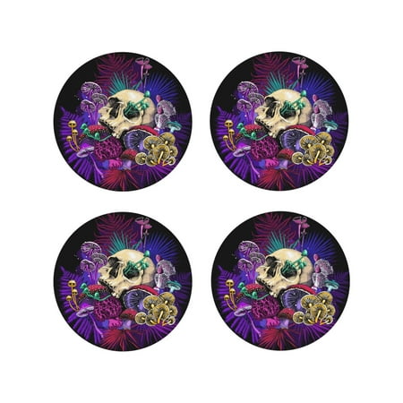 Fuzoiu Mushrooms and Skull Print Leather Coasters Set Drink Coasters Set of 4 for Tabletop Protection Durable PVC Coasters Home Décor and Housewarming Gift-Round Shape
Fuzoiu Mushrooms and Skull Print Leather Coasters Set Drink Coasters Set of 4 for Tabletop Protection Durable PVC Coasters Home Décor and Housewarming Gift-Round Shape