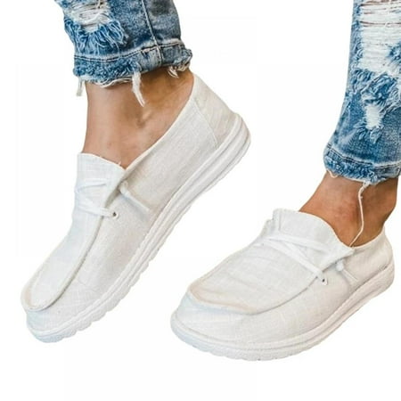 PRAETER Women s Casual Breathable Canvas Shoes Fashion Single Shoes