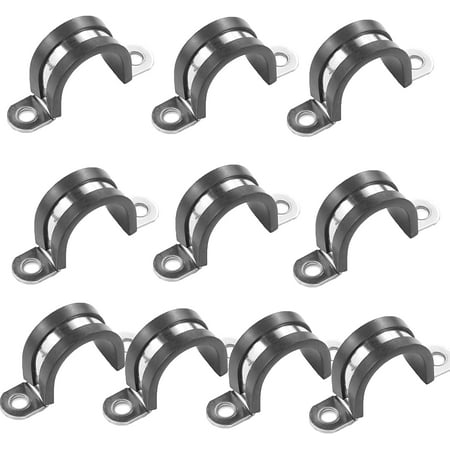 10pcs 90mm 2 Hole U-Tube Strap Clamp 304 Stainless Steel with EPDM Rubber Lined Clip Double-Layer Gaskets Rubber Cushioned Insulated Clamp for Tube Pipe or Wire Cord Installation
10pcs 90mm 2 Hole U-Tube Strap Clamp 304 Stainless Steel with EPDM Rubber Lined Clip Double-Layer Gaskets Rubber Cushioned Insulated Clamp for Tube Pipe or Wire Cord Installation