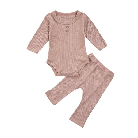 Canrulo Newborn Infant Baby Girls Boys Clothes Solid Color Long Sleeve Rompers Pants Autumn Spring Soft Set Pink 6-12 Months
Canrulo Newborn Infant Baby Girls Boys Clothes Solid Color Long Sleeve Rompers Pants Autumn Spring Soft Set Pink 6-12 Months