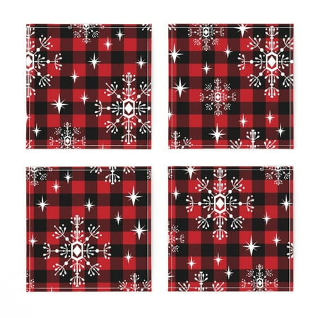 Linen Cotton Canvas Cocktail Napkins (Set of 4) - Large Buffalo Squares Plaid Snowflakes Winter Christmas Snow Holiday Check Print Cloth Cocktail Napkins by Spoonflower
Linen Cotton Canvas Cocktail Napkins (Set of 4) - Large Buffalo Squares Plaid Snowflakes Winter Christmas Snow Holiday Check Print Cloth Cocktail Napkins by Spoonflower